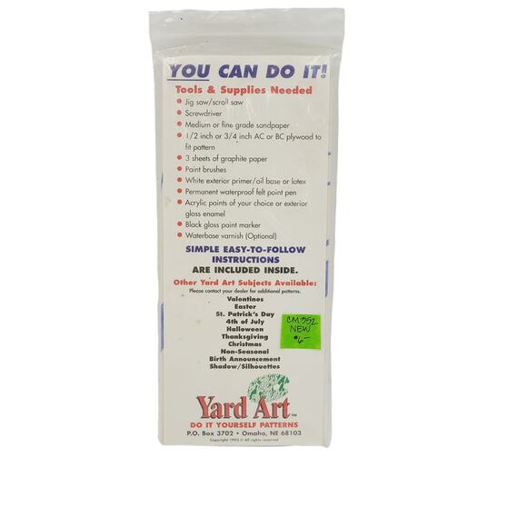 Vtg 1993 Yard Art Do-It Yourself Woodcraft Pattern Flying Deer Legs In PRE-OWNED - Picture 2 of 3